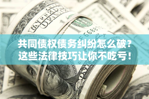 武汉共同债权债务纠纷怎么破？这些法律技巧让你不吃亏！