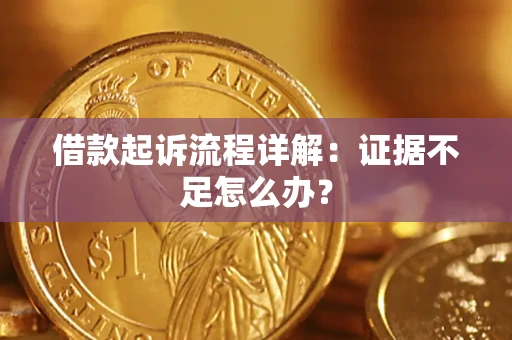 武汉借款起诉流程详解：证据不足怎么办？