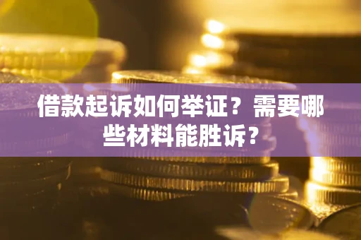 武汉借款起诉如何举证？需要哪些材料能胜诉？